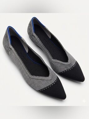 Rothy's The Point Gray Mist Cap-toe Ballet Flat Size 9.5